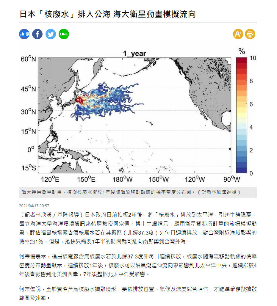 自由時報-何宗儒教授模擬核廢水排放